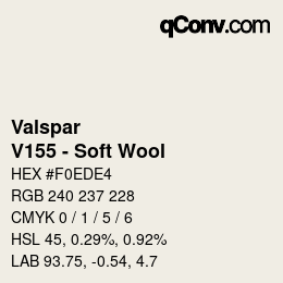 Color code: Valspar - V155 - Soft Wool | qconv.com