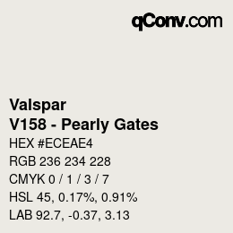 Código de color: Valspar - V158 - Pearly Gates | qconv.com