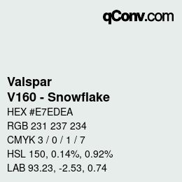 Farbcode: Valspar - V160 - Snowflake | qconv.com