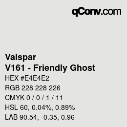 カラーコード: Valspar - V161 - Friendly Ghost | qconv.com