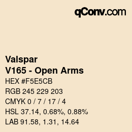 Color code: Valspar - V165 - Open Arms | qconv.com