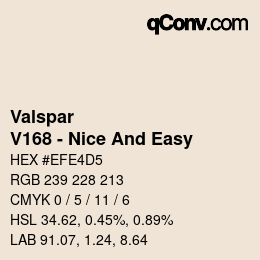 Color code: Valspar - V168 - Nice And Easy | qconv.com