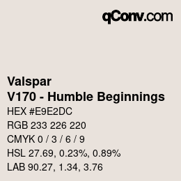 Código de color: Valspar - V170 - Humble Beginnings | qconv.com