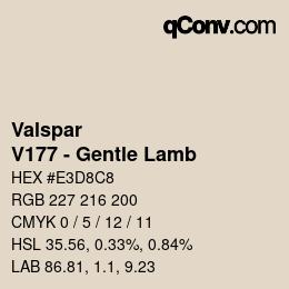 カラーコード: Valspar - V177 - Gentle Lamb | qconv.com