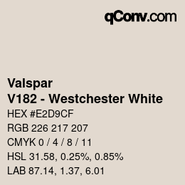 カラーコード: Valspar - V182 - Westchester White | qconv.com