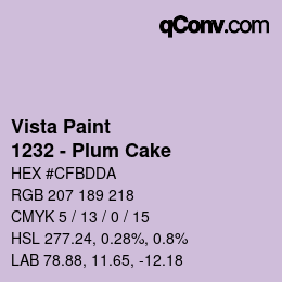 カラーコード: Vista Paint - 1232 - Plum Cake | qconv.com