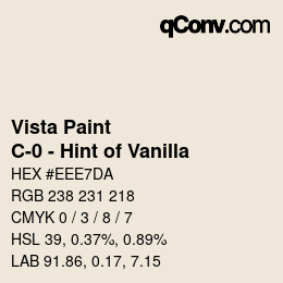 カラーコード: Vista Paint - C-0 - Hint of Vanilla | qconv.com