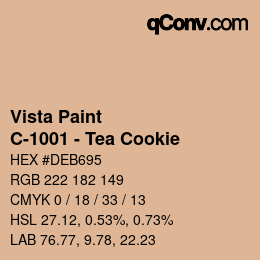 カラーコード: Vista Paint - C-1001 - Tea Cookie | qconv.com
