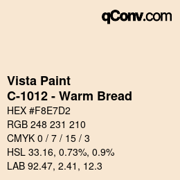カラーコード: Vista Paint - C-1012 - Warm Bread | qconv.com