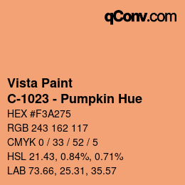 カラーコード: Vista Paint - C-1023 - Pumpkin Hue | qconv.com