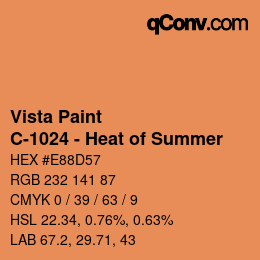 カラーコード: Vista Paint - C-1024 - Heat of Summer | qconv.com