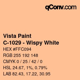 カラーコード: Vista Paint - C-1029 - Wispy White | qconv.com