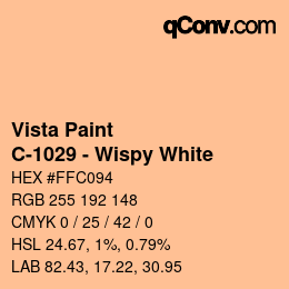 Color code: Vista Paint - C-1029 - Wispy White | qconv.com