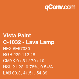 Code couleur: Vista Paint - C-1032 - Lava Lamp | qconv.com