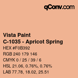 カラーコード: Vista Paint - C-1035 - Apricot Spring | qconv.com
