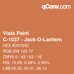 Color code: Vista Paint - C-1037 - Jack-O-Lantern | qconv.com