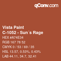 Color code: Vista Paint - C-1052 - Sun´s Rage | qconv.com