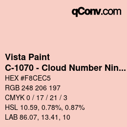 Color code: Vista Paint - C-1070 - Cloud Number Nine | qconv.com