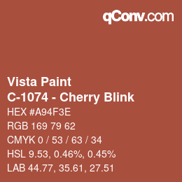 カラーコード: Vista Paint - C-1074 - Cherry Blink | qconv.com