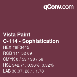 カラーコード: Vista Paint - C-114 - Sophistication | qconv.com