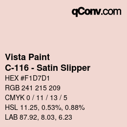 カラーコード: Vista Paint - C-116 - Satin Slipper | qconv.com