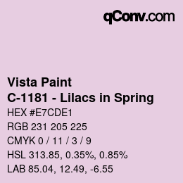 Color code: Vista Paint - C-1181 - Lilacs in Spring | qconv.com