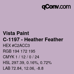 Color code: Vista Paint - C-1197 - Heather Feather | qconv.com