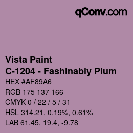 Color code: Vista Paint - C-1204 - Fashinably Plum | qconv.com