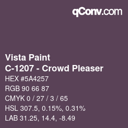 Color code: Vista Paint - C-1207 - Crowd Pleaser | qconv.com