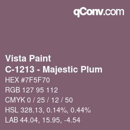 カラーコード: Vista Paint - C-1213 - Majestic Plum | qconv.com