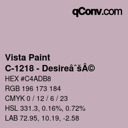 Color code: Vista Paint - C-1218 - DesireâˆšÂ© | qconv.com