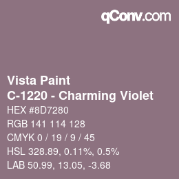 Color code: Vista Paint - C-1220 - Charming Violet | qconv.com