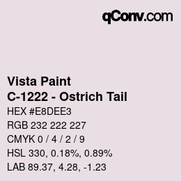 Color code: Vista Paint - C-1222 - Ostrich Tail | qconv.com