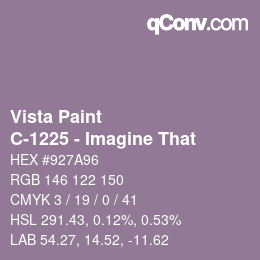 Color code: Vista Paint - C-1225 - Imagine That | qconv.com