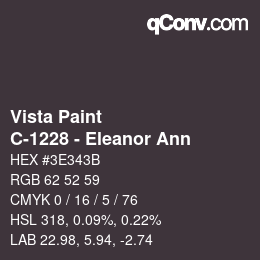 Color code: Vista Paint - C-1228 - Eleanor Ann | qconv.com
