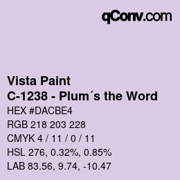 Color code: Vista Paint - C-1238 - Plum´s the Word | qconv.com