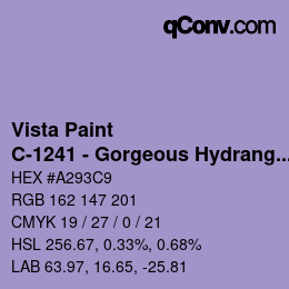 Color code: Vista Paint - C-1241 - Gorgeous Hydrangea | qconv.com