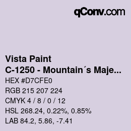 Color code: Vista Paint - C-1250 - Mountain´s Majesty | qconv.com