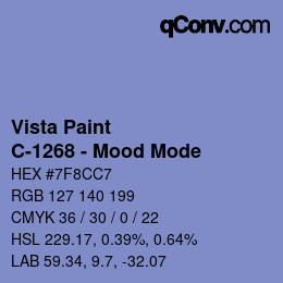 Color code: Vista Paint - C-1268 - Mood Mode | qconv.com