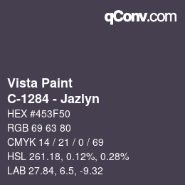 Color code: Vista Paint - C-1284 - Jazlyn | qconv.com