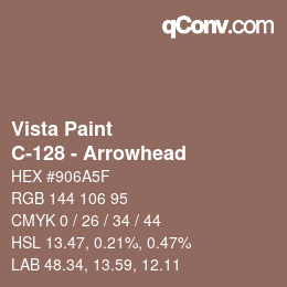 Color code: Vista Paint - C-128 - Arrowhead | qconv.com