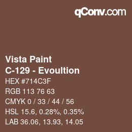 Color code: Vista Paint - C-129 - Evoultion | qconv.com