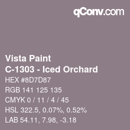 Color code: Vista Paint - C-1303 - Iced Orchard | qconv.com