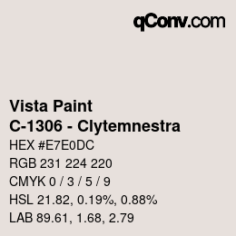 Color code: Vista Paint - C-1306 - Clytemnestra | qconv.com