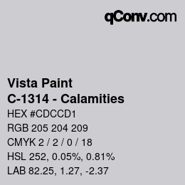 Color code: Vista Paint - C-1314 - Calamities | qconv.com