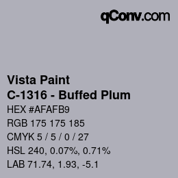 Color code: Vista Paint - C-1316 - Buffed Plum | qconv.com