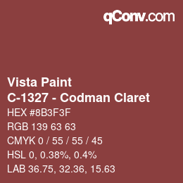 Color code: Vista Paint - C-1327 - Codman Claret | qconv.com