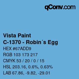 Color code: Vista Paint - C-1370 - Robin´s Egg | qconv.com