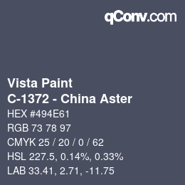 Color code: Vista Paint - C-1372 - China Aster | qconv.com