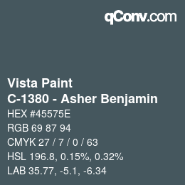 Color code: Vista Paint - C-1380 - Asher Benjamin | qconv.com